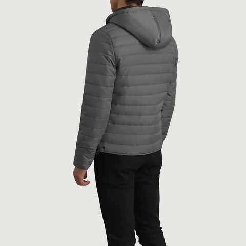 Men's Aspen Grey Hooded Puffer Jacket