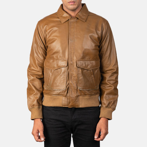 [FS] Coffmen Olive Brown A2 Leather Bomber Jacket