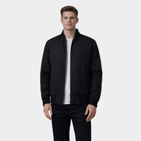 Morrison Black Canvas Bomber Jacket