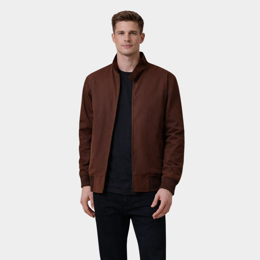 Morrison Brown Canvas Bomber Jacket