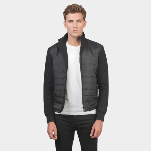 Nashville Quilted Black Windbreaker Jacket
