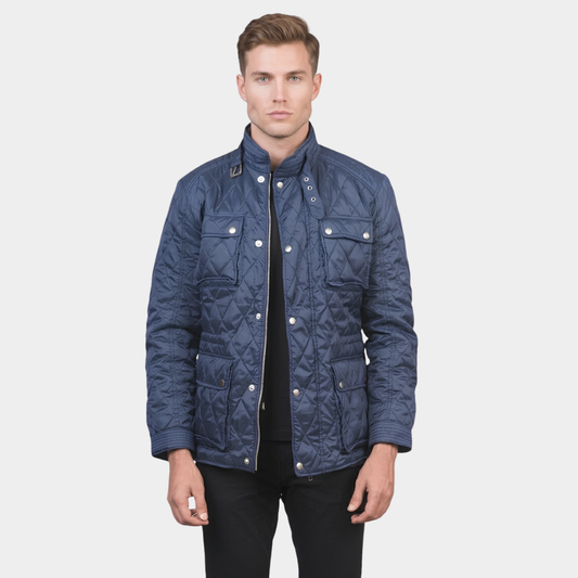 Nelson Quilted Blue Windbreaker Jacket