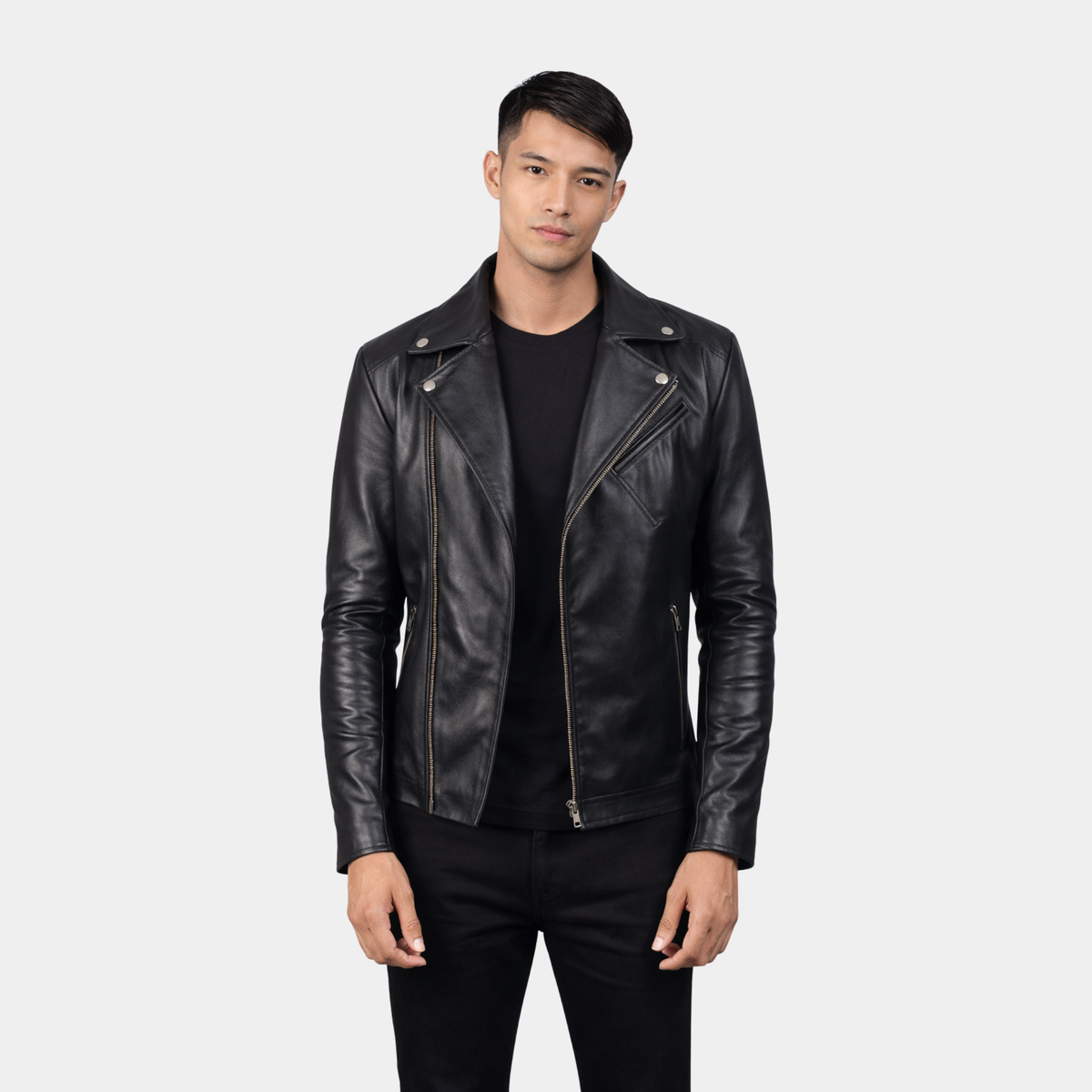 Noah Black Leather Biker Jacket