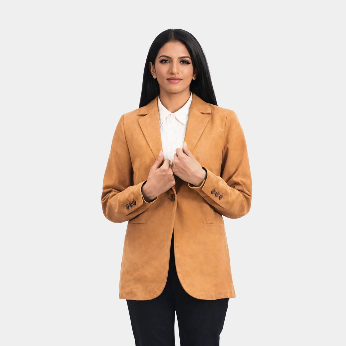 Norma Brown Nubuck Blazer - Leather Clan