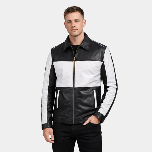 Nova Rev’it Vintage Black-white Leather Jacket