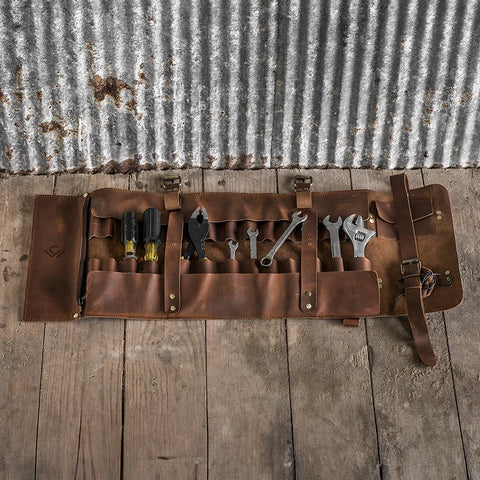 Heavy Duty Leather Chef Knife Roll