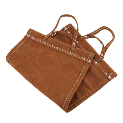 Premium Suede Leather Firewood Log Carrier