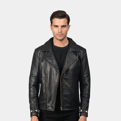 Raiden Black Leather Biker Jacket