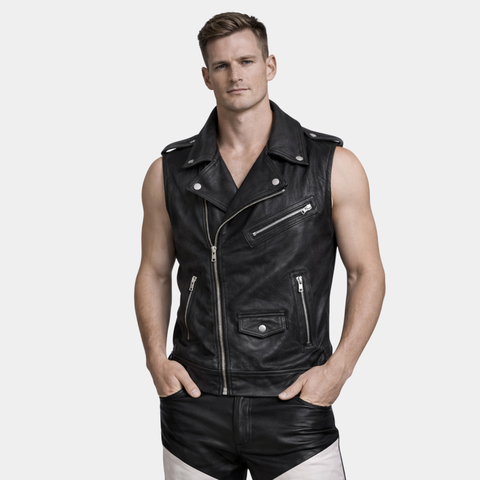 Rocker Vest Leather Biker Vest