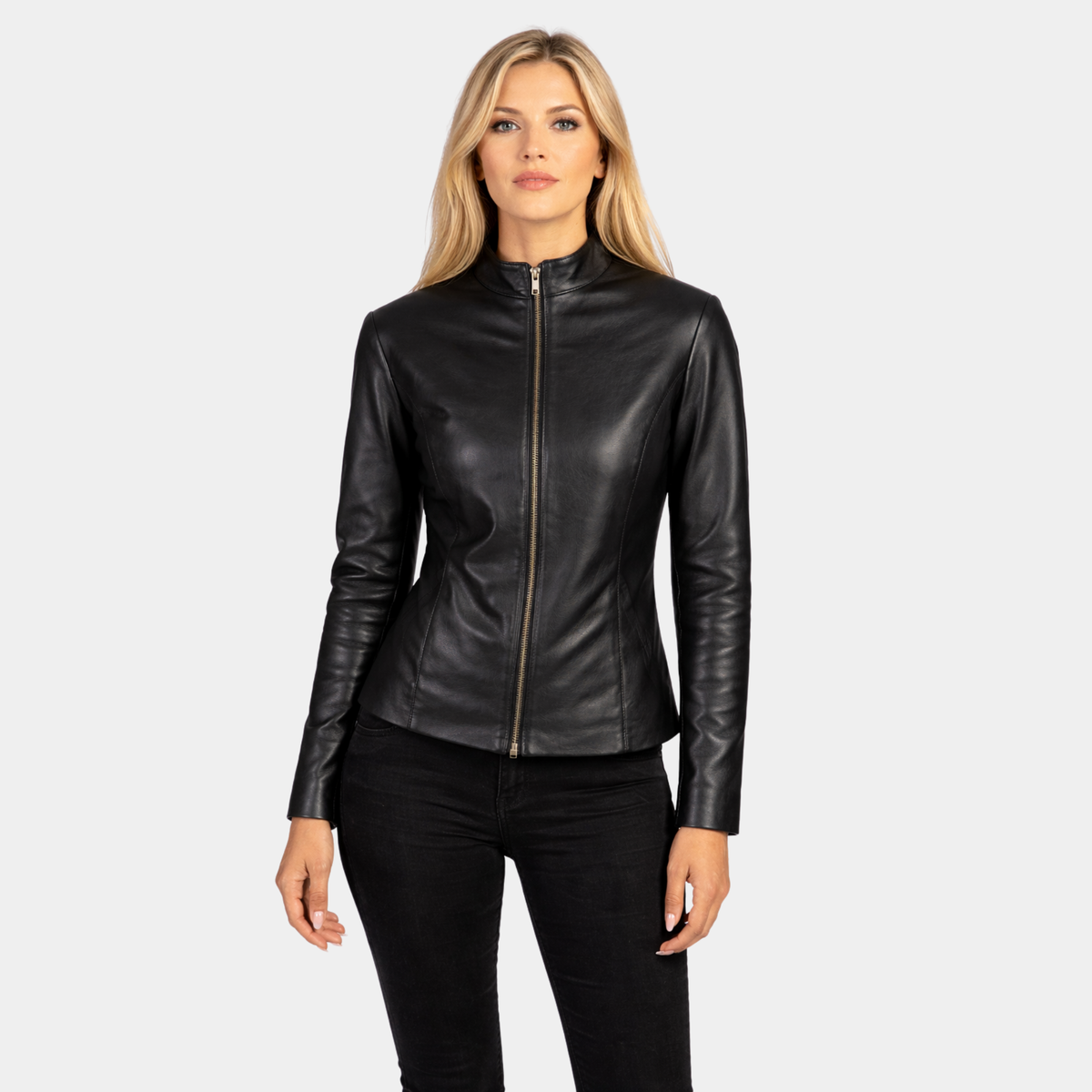 Rumella Black Leather Biker Jacket