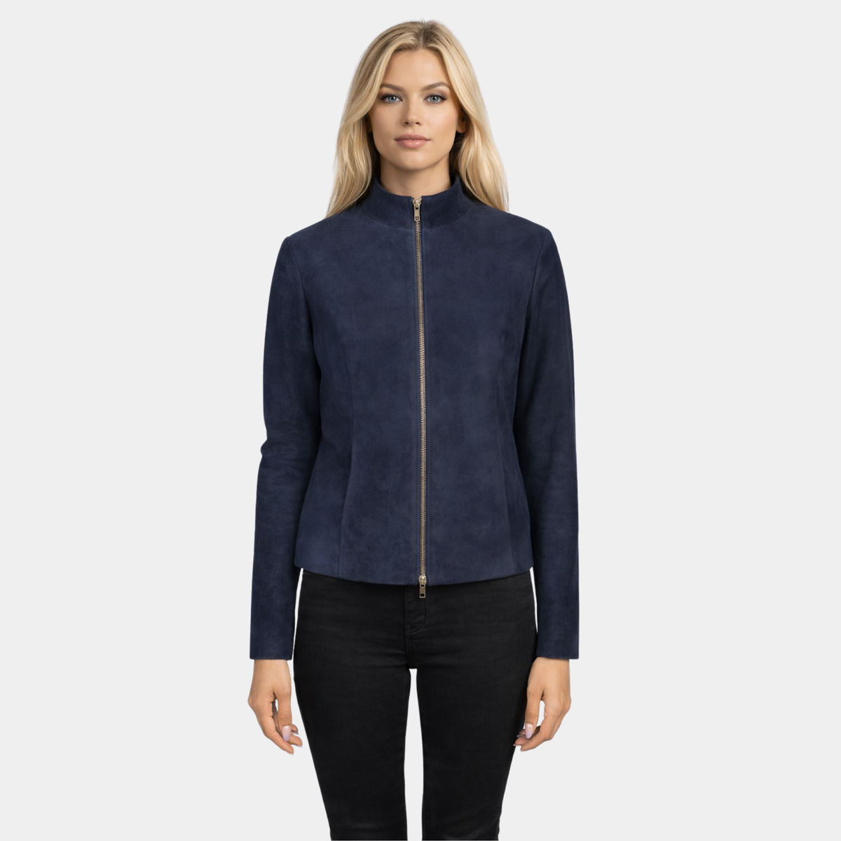 Rumella Blue Suede Biker Jacket