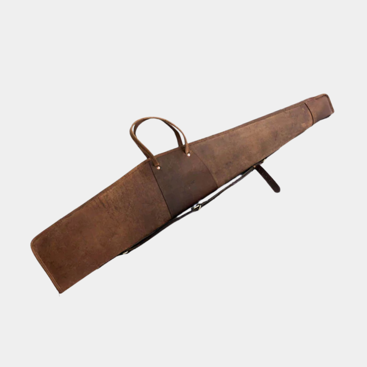 Scoped Leather Rifle Case Distressed Brown