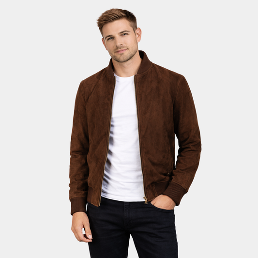 Shane Mocha Suede Bomber Jacket