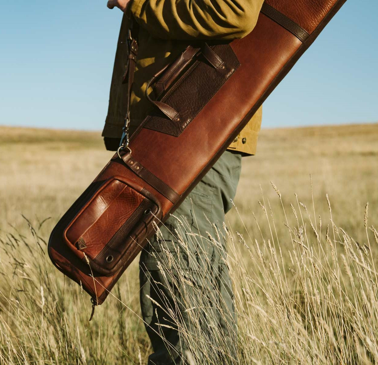 Double-Wrapped Leather Shotgun Case