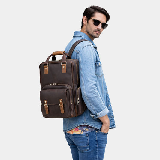 The Gaetano Large Leather Back Pack