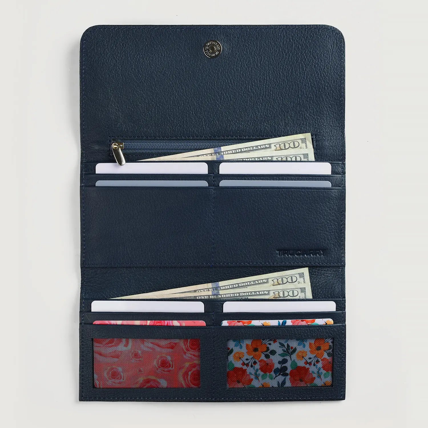 Taylor Blue Leather Continental Wallet