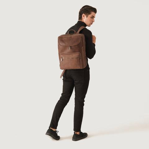 The Bedford Vintage Tan Leather Backpack