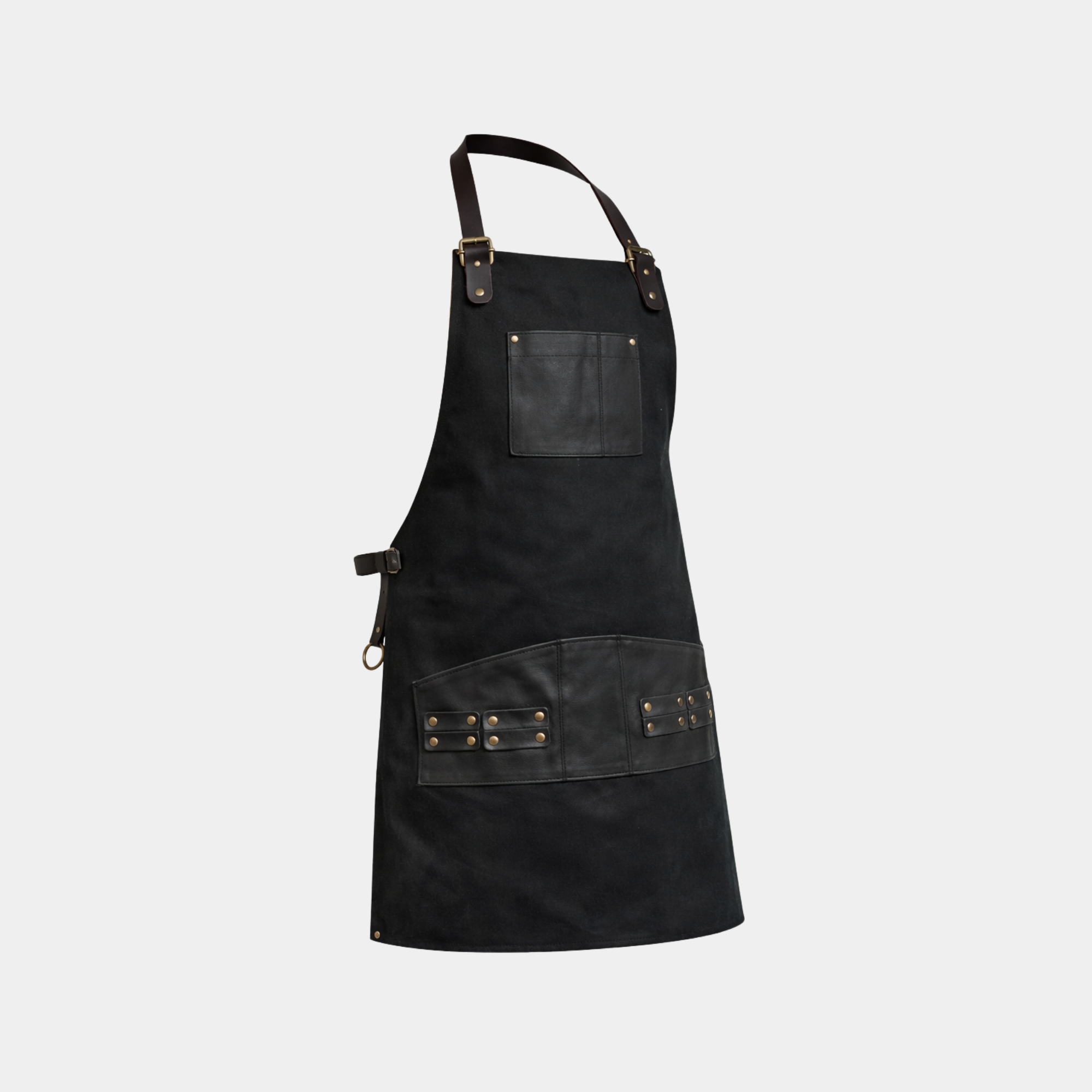 The Bedfordshire Canvas Black Apron - Leather Clan