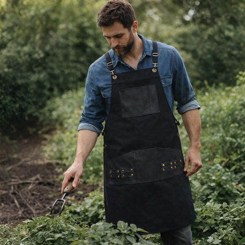 The Bedfordshire Canvas Black Apron