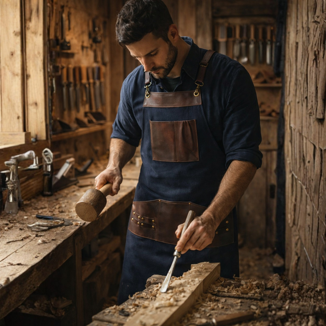 The Bedfordshire Canvas Blue Apron