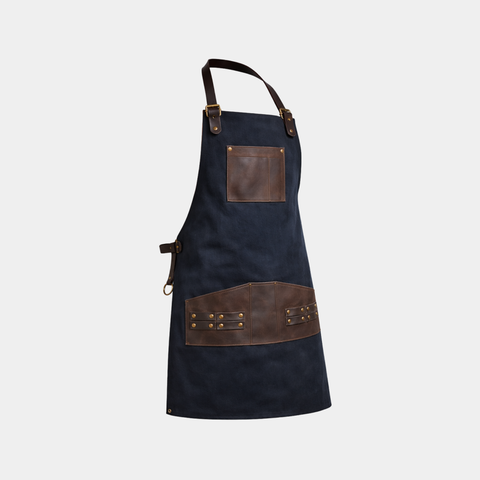 The Bedfordshire Canvas Blue Apron - Leather Clan