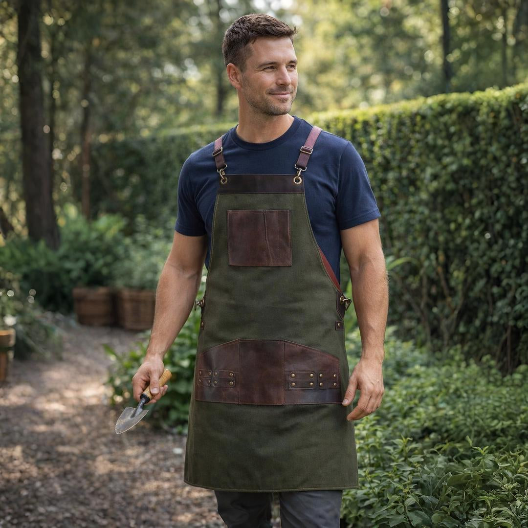 The Bedfordshire Canvas Green Apron