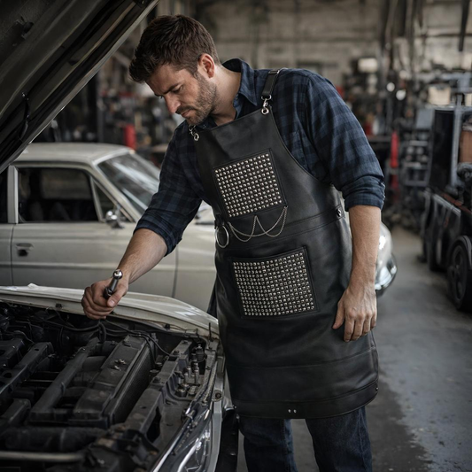 The Bedfordshire Leather Handmade Apron - Leather Clan