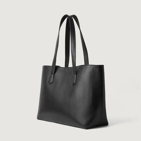 The Bianca Black Leather Tote Bag