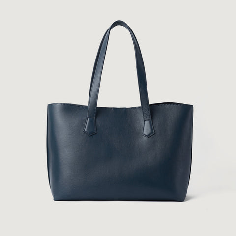 The Bianca Blue Leather Tote Bag