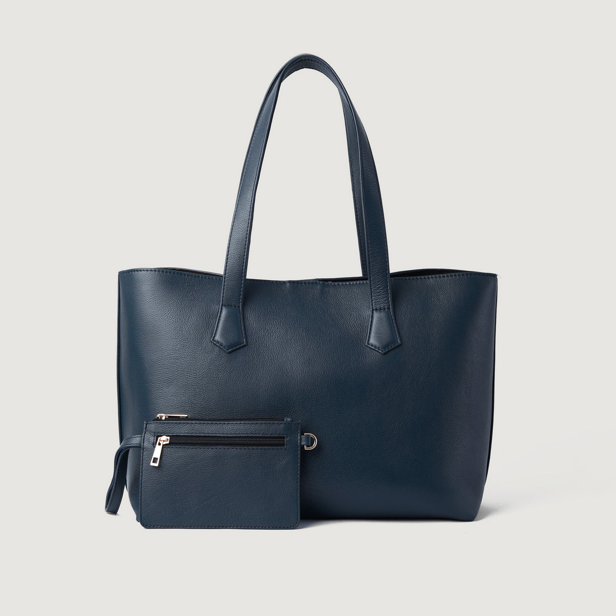 The Bianca Blue Leather Tote Bag
