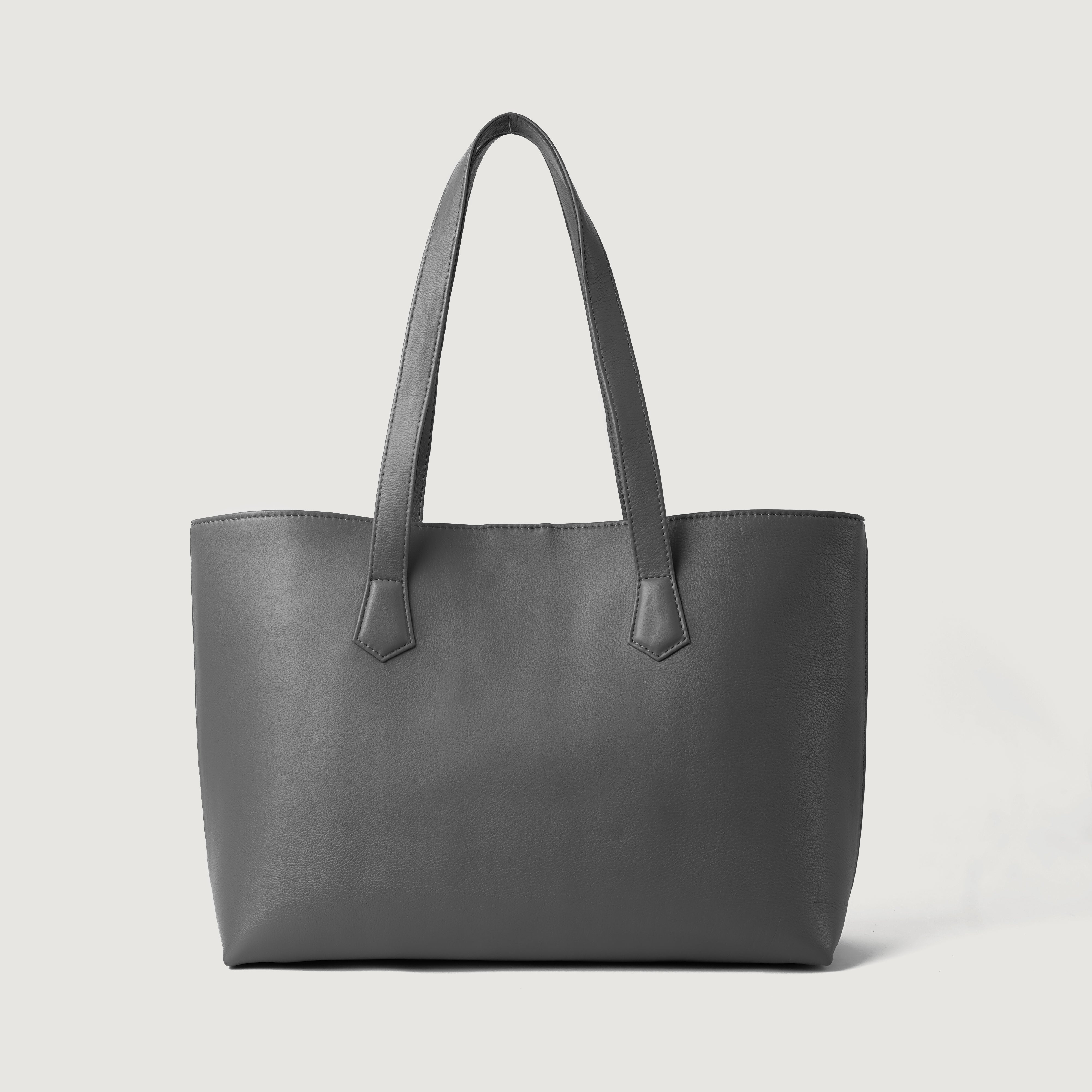 The Bianca Grey Leather Tote Bag