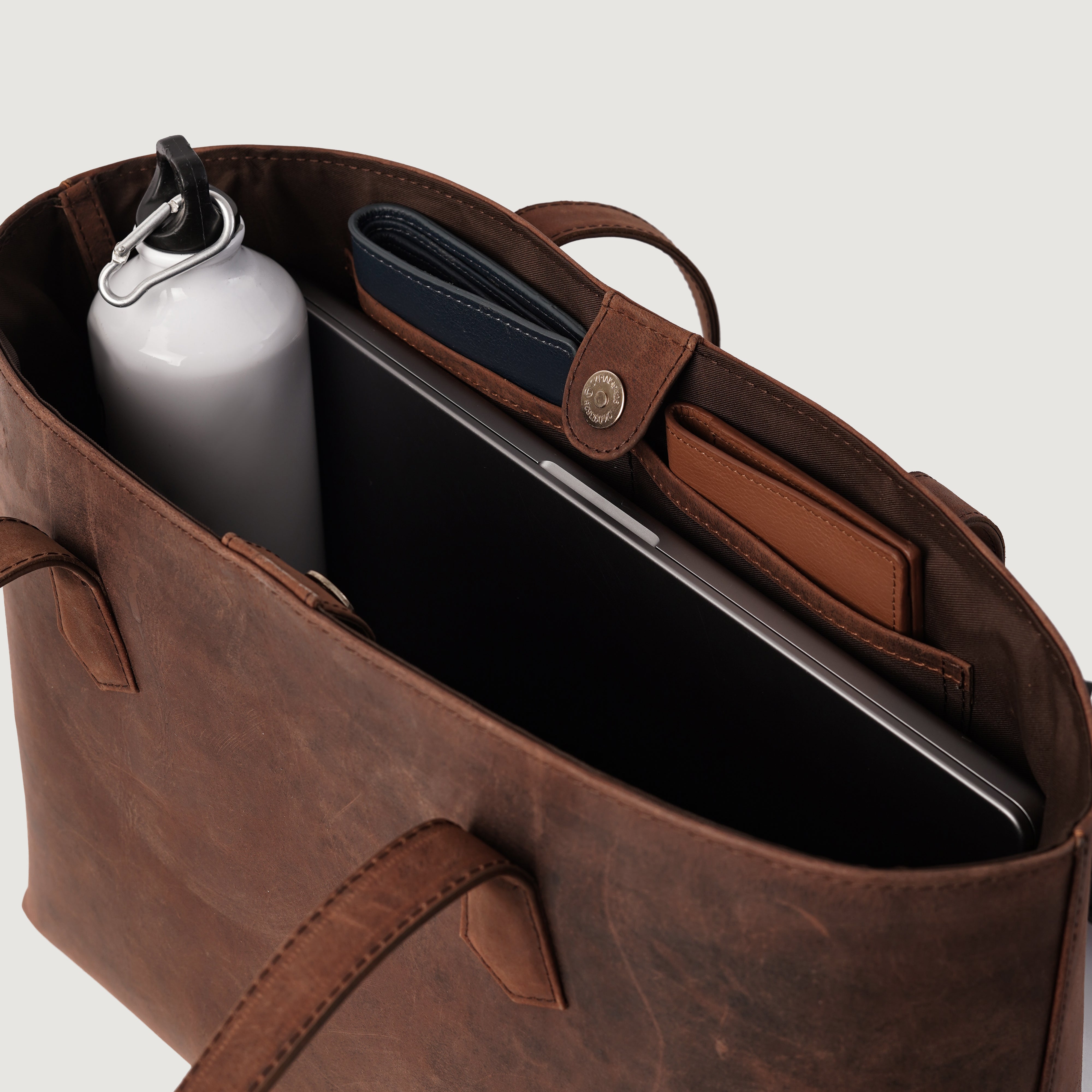 The Bianca Vintage Distressed Brown Leather Tote Bag