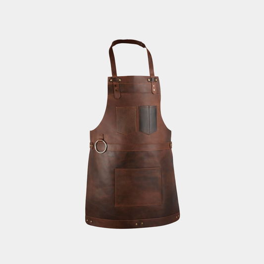 The Bristol Dark Brown Full Grain Leather Apron - Leather Clan
