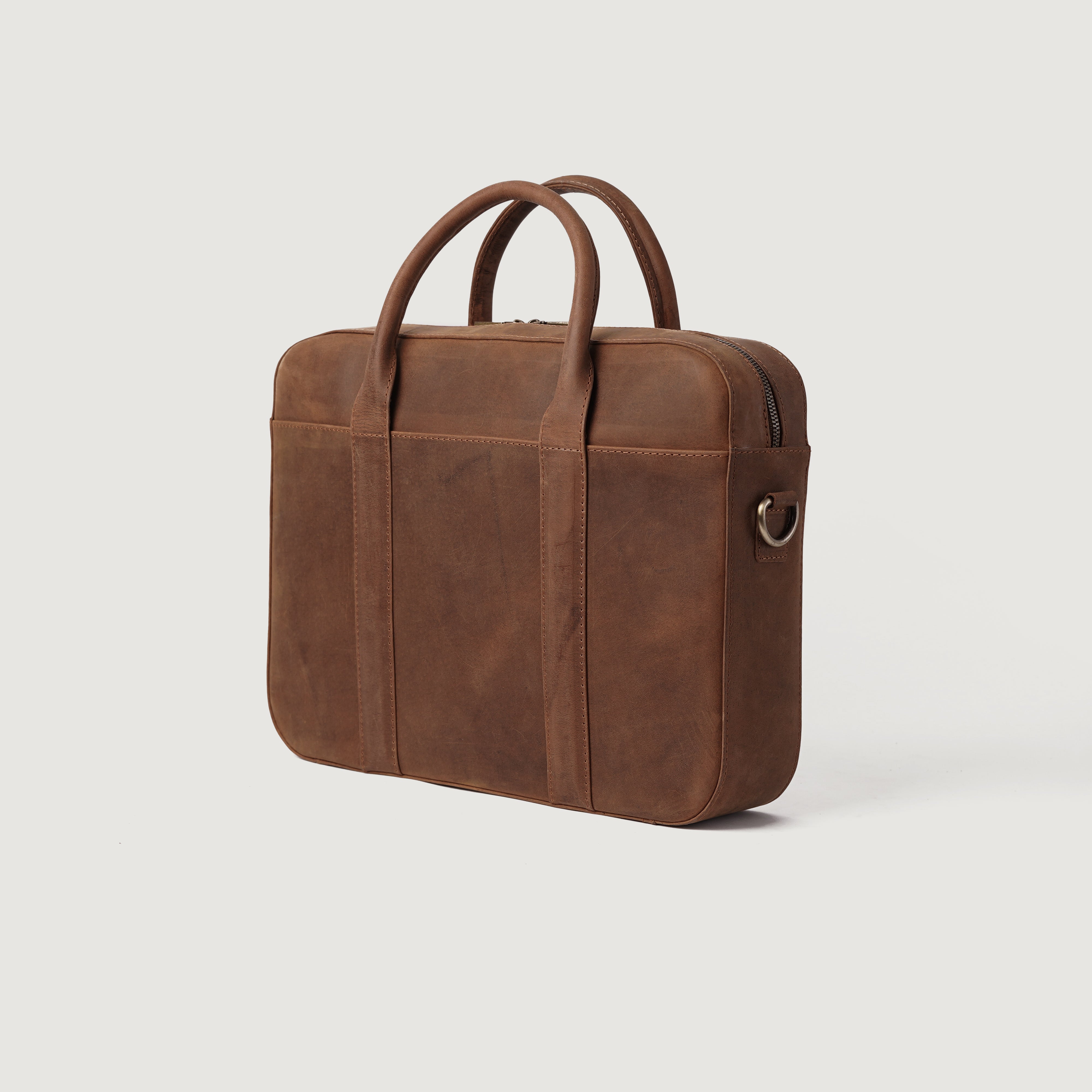 The Captain Vintage Tan Brown Leather Briefcase