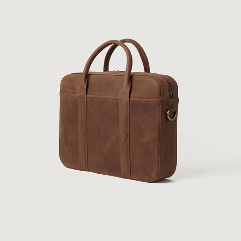The Captain Vintage Tan Brown Leather Briefcase