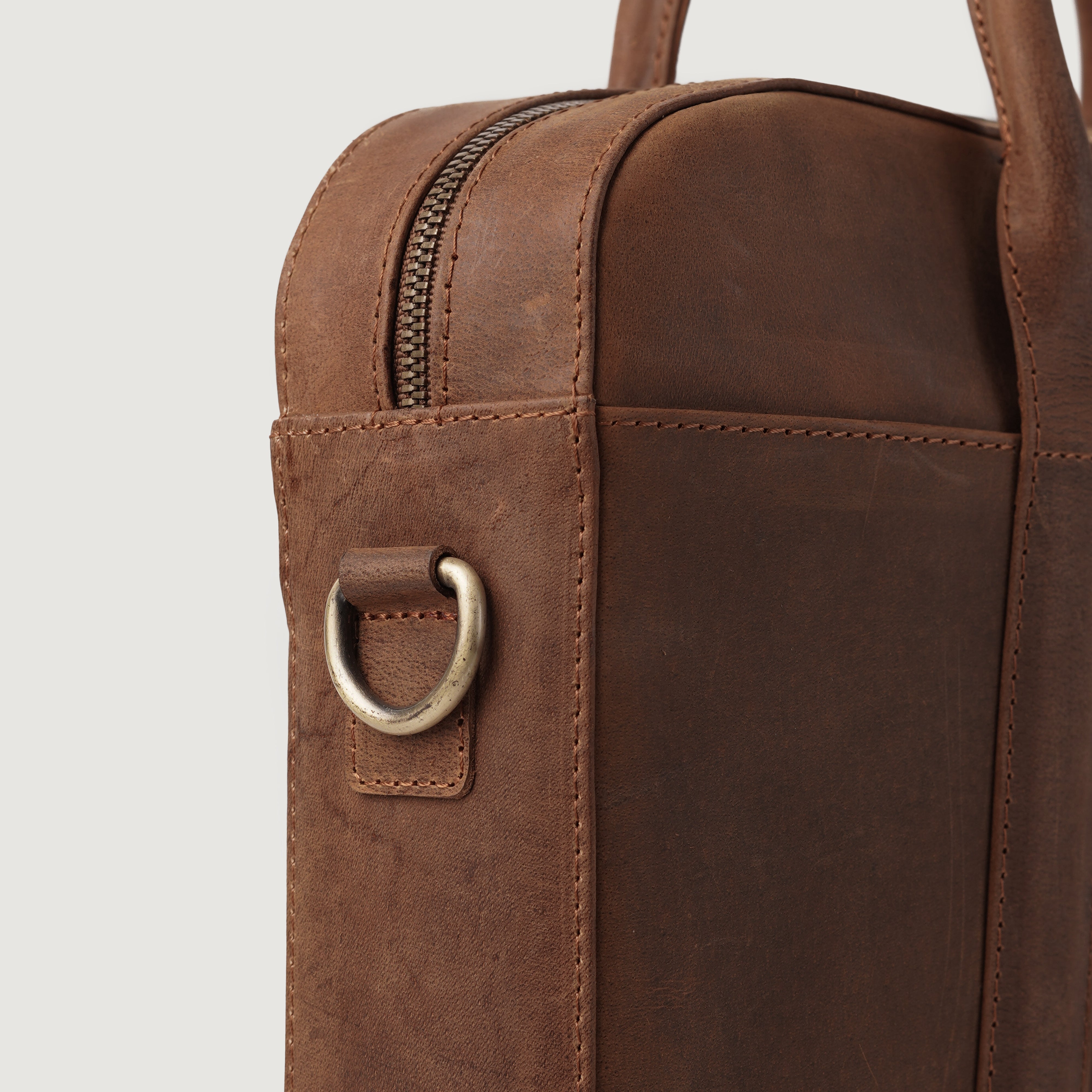 The Captain Vintage Tan Brown Leather Briefcase