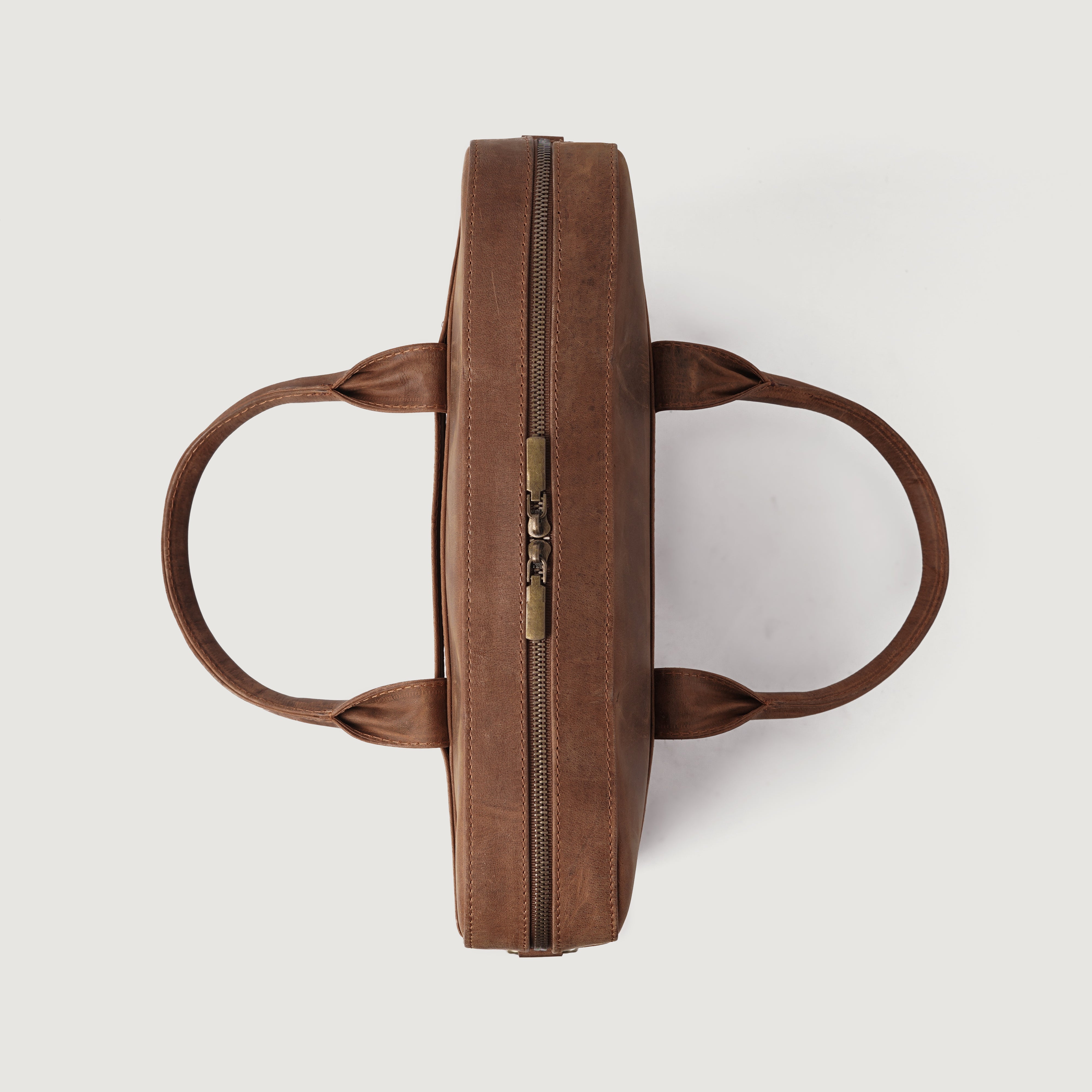 The Captain Vintage Tan Brown Leather Briefcase