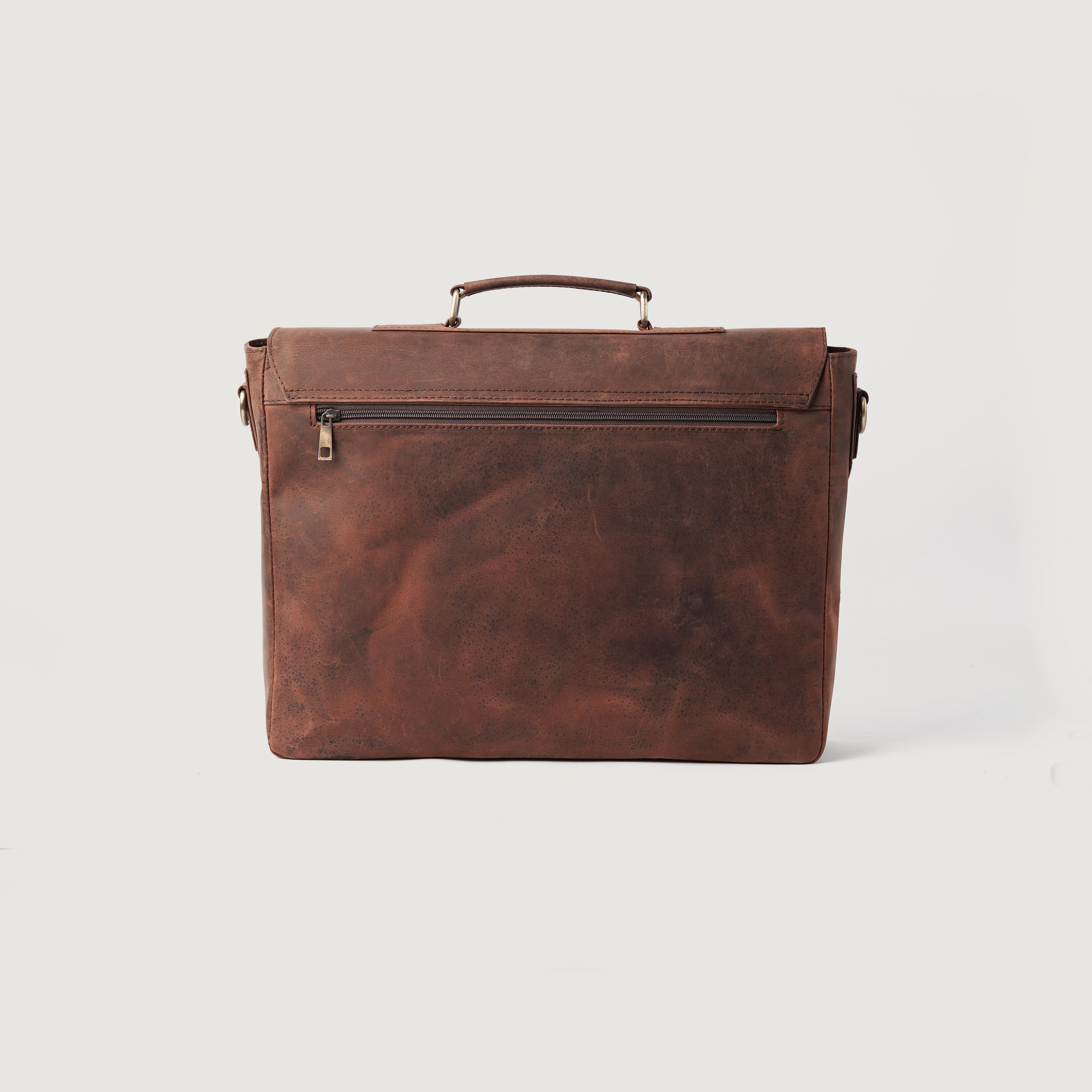 The Cristoph Vintage Distressed Brown Leather Messenger Bag