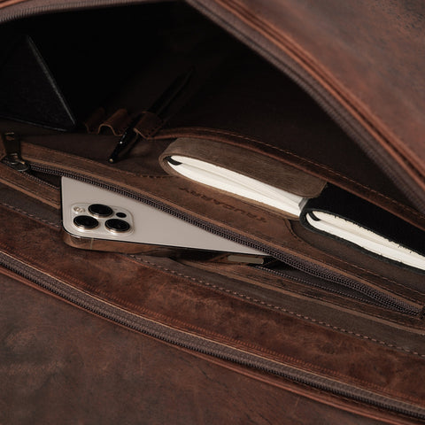 The Cristoph Vintage Distressed Brown Leather Messenger Bag