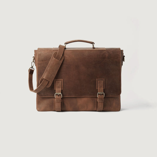 The Cristoph Vintage Tan Leather Messenger Bag