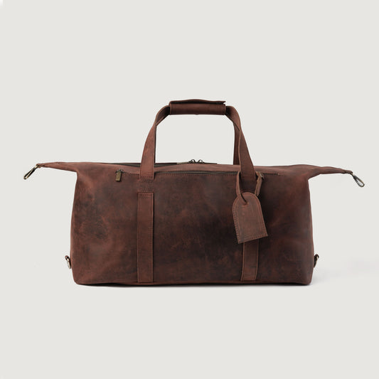 The Dale Duffle Vintage Distressed Brown Leather Duffle Bag