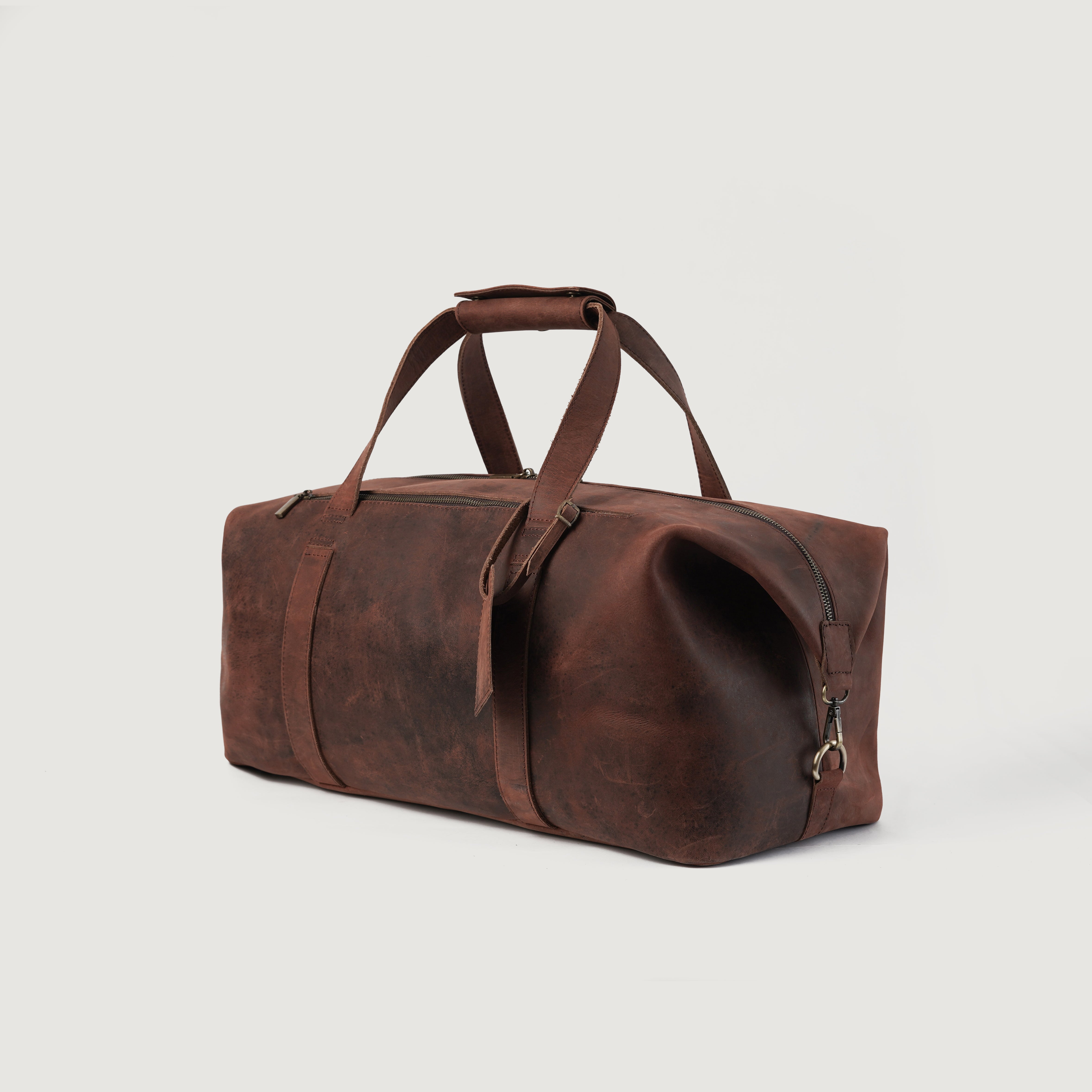 The Dale Duffle Vintage Distressed Brown Leather Duffle Bag