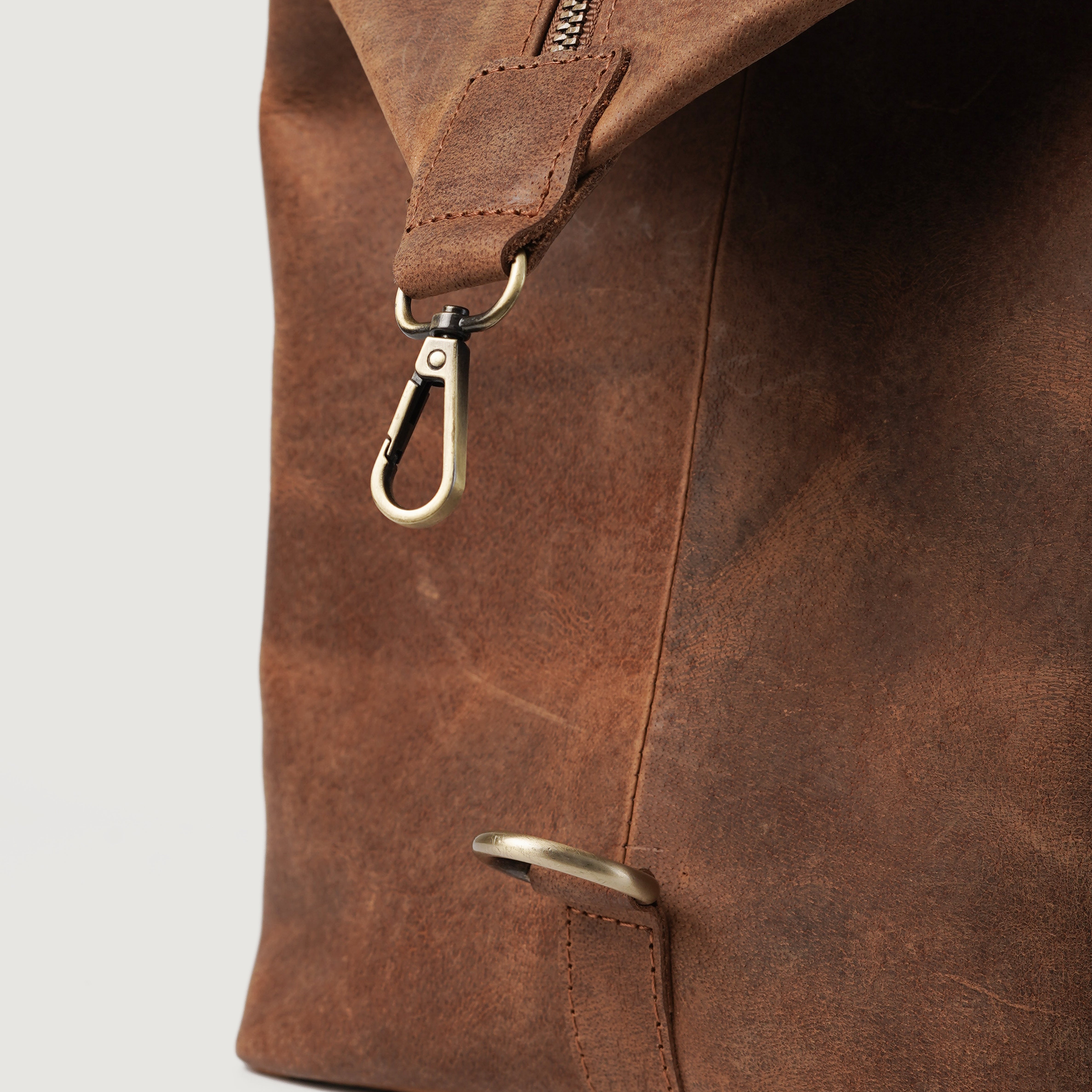 The Dale Vintage Tan Brown Leather Duffle Bag