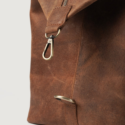 The Dale Vintage Tan Brown Leather Duffle Bag