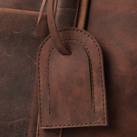 The Darrio Vintage Distressed Brown Leather Duffle Bag