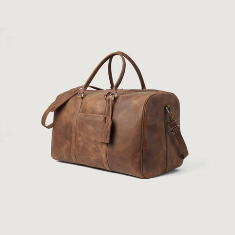 The Darrio Vintage Tan Brown Leather Duffle Bag