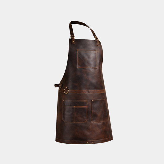 The Dorset Dark Brown Full Grain Leather Apron - Leather Clan