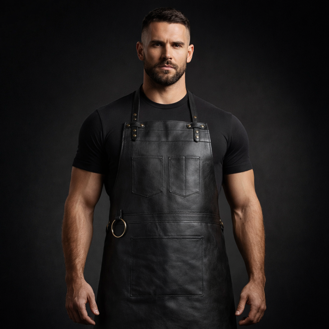 The Northumberland Black Leather Apron