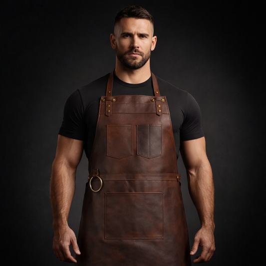 The Northumberland Dark Brown Leather Apron - Leather Clan