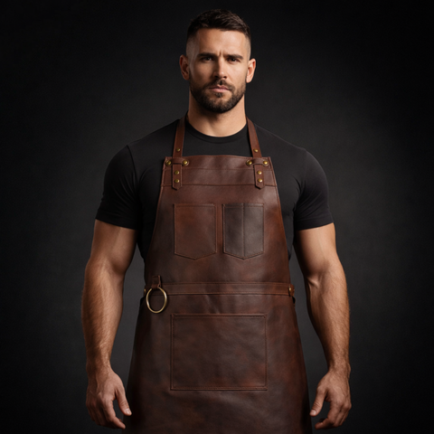 The Northumberland Dark Brown Leather Apron